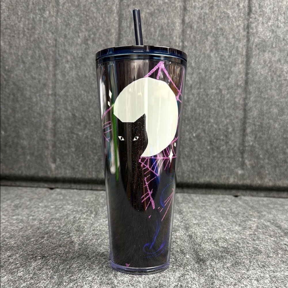 Starbucks Black Cat Tumbler with Straw